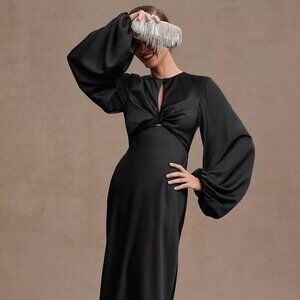 Significant Other Demi Backless Long-Sleeve Column Gown
